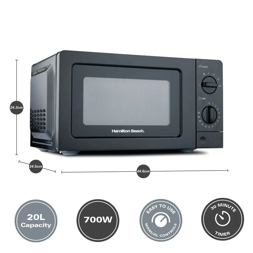 STAINLESS STEEL CAVITY MICROWAVES (20L STANDARD MANUAL BLACK) HAMILTON BEACH - Image 2